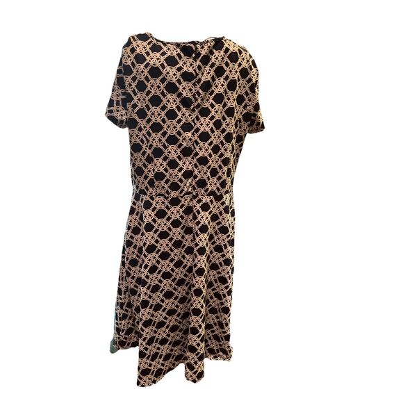 Talbots Navy & White Chain link Fit & Flare Dress Size Large - Picture 3 of 6